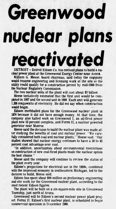 Greenwood Nuclear Power Plant (Cancelled) - Jan 1978 Plant Construction Resumed (newer photo)